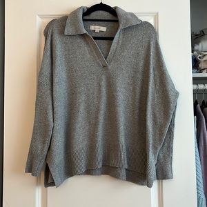 Gray collared loft sweater